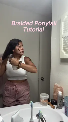 Braided ponytail tutorial!! #curlyhair #curlyhairtutorial #hairtutorial #hairtok #hairstyle #fyp #grwm #viral 