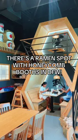 Want to know where to dine in these honeycomb booths in DFW!? Check out viral sensation, Kyuramen 🍜❤️‍🔥 #dallas #ramen #viral 