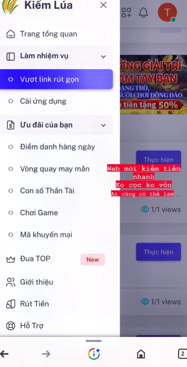 Tuy ít nhưng uy tín ko sợ bị lừa Copy link mở trên gg là ra web nhé  https://kiemlua.com/ref/MQtbzo7NAJ Ai thắc mắc gì ib mik hd  #kiemtienonline #kiemlua #uytin 