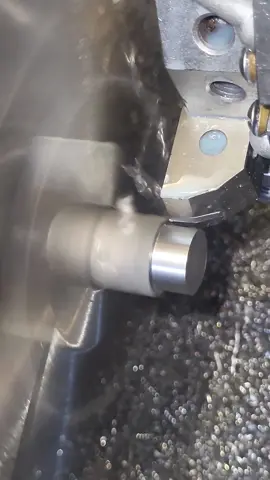 Turning stainless steel barb fittings #machinist #cnc #cnclathe #turning #machinistlife #machining #machinisttiktok #304 #stainlesssteel 