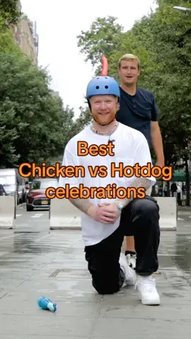 How would you celebrate after landing an epic Chicken vs Hotdog trickshot? Try it for yourself and get the game now in @target 🙌 @TrickShotZac @AGENT ORANGE #trickshots #partygame #trickshotchallenge #chickenvshotdog 