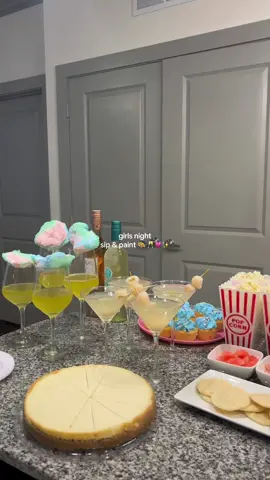 girls night idea: sip and paint 🎨🥂 #fyp #girlsnightin #paintandsip #sipandpaint #blackgirltiktok #hostingideas #aesthetic 