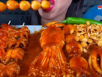 ASMR seafood pedas (Yt: Stella ASMR) #mukbang #asmrmakanan #seafood #makananpedas 