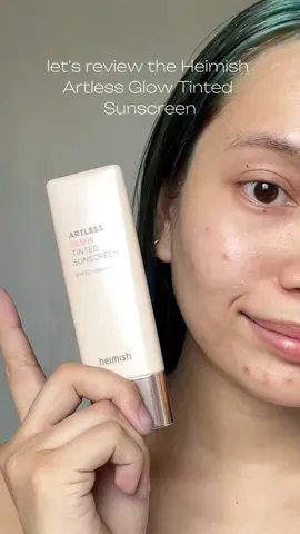 Heimish Artless Glow Tinted Sunscreen Review ✨ Ingredients: - Pearl extract - Rosehip/ Thyme extract (which helps improve skin elasticity) - Oregano/ Peppermint extract  Thank you to @heimish_cosmetics  for sending these over #skincarereview #skincareproducts #skincareph #koreanskincare #heimishartlessglow #heimish #heimishcosmetic #heimishartlessglowbase #heimishartlessglowtintedsunscreen #kbeauty #beauty #fyp 