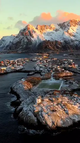 Lofoten Norway in the Winter... #norwaynature #travel #droneshot #Lofoten #norwaywinter 
