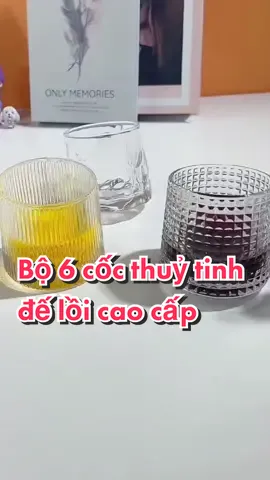 Bộ 6 cốc thuỷ tinh đế lồi cao cấp #cocthuytinh #cocthuytinhdeloi #cocthuytinhdecor #cocthuytinhdexoay360do #giadungtienich 