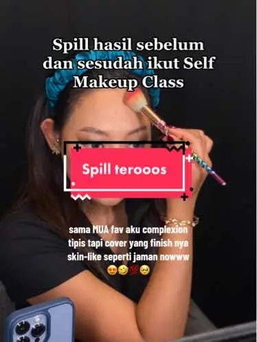 Best decision awal bulan, ikut self makeup class sama MUA langganan aku yg skrg udah hits susah bgt kebagian jadwal dia🤣 ig nya @.glam_byhany LOOK AT THAT GLOW✨✨ NGERTI KAN KNP AK SUKA BGT AMA COMPLEXION NYA????? Tipisssss tapi cover glowing ga dempul DAN GA BERAT?? #muajaksel #muajakarta #fyp 