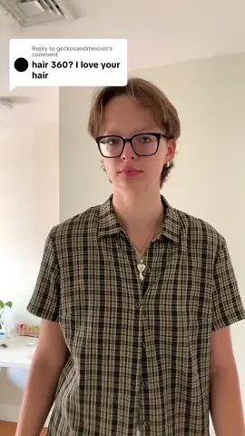 Replying to @geckosandmeiosis its a little messy today but u get it #maschaircut #mullet #minimullet #softmullet #masc #haircut #nonbinary 