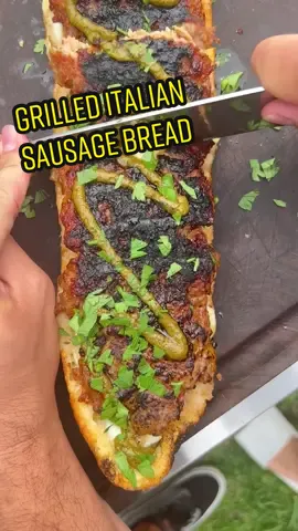 Grilled Italian Sausage Bread 🍝🥖 #grilling #italianfoodlover #bread #foodtiktok 