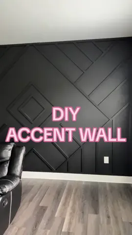 I asked my husband for an accent wall. HE UNDERSTOOD THE ASSIGNMENT🖤🥰#fyp #fypシ #fypシ゚viral #accentwall #accentwallideas #DIY #sherwinwilliamspaint #black #happywifehappylife #homedecor #homeowner #lowes #diyproject 