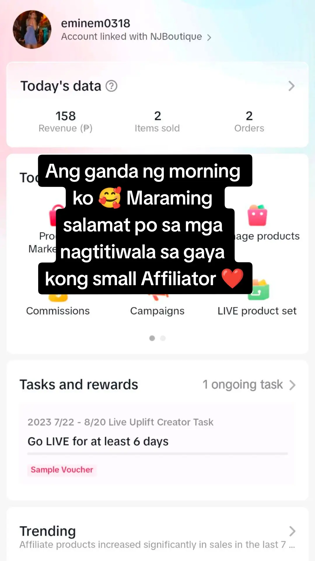 Thank you so much po 😘 more buyer to come hehe 🥰 #fyp #foryou #affiliate #affiliatemarketing #affiliatetiktok #morebuyerstocome #thankyoulord 