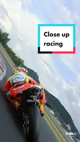 A close up view of Axel Bassani and Alvaro Bautista in action at Most courtesy of Jonathan Rea 🔥 #CZEWorldSBK 🇨🇿 #WorldSBK #motorcycle #Motorsport #racing