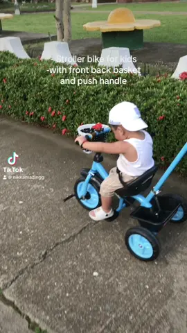 Stroller bike for kids from 1 to 5 yrs old with front back basket and push handle ✨.  #cutiebabiestiktok #bikeforkids3in1baby #bikeforkidsph #affiliatetiktok2023 #cutebabies 