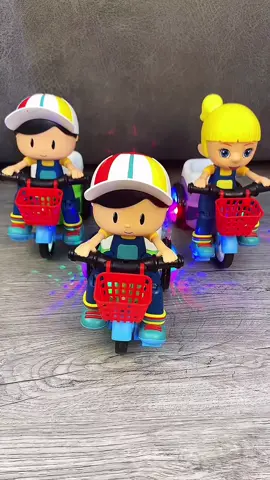 Tricycle stunt big head doll #toys 