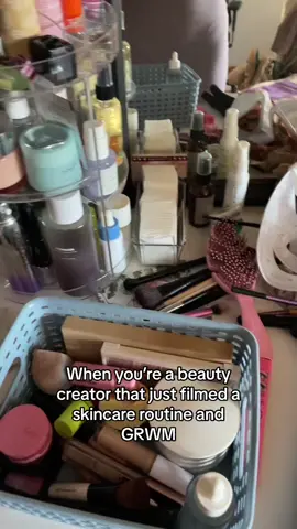 I love getting ready, filming content, and getting creative… the aftermath…. Not so much 😫😫😫 Also, peep the Lip Service 👄 package from @Sonia | Beauty Marketer 🫶🏻 #BeautyTok #beautycreator #contentcreatorlife #thegirlswhogetit #thegirlsthatknow #skincareroutine #MakeupRoutine #whatsonmyvanity #vanitysetup #makeupcollection #skincarecollection 