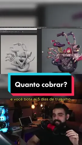 Quanto daria pra cobrar num freela pra essa moto cartoon? #freelancer #modelagem3d #animacao3d #orcamento #job #homeoffice #blender #maya #3d 
