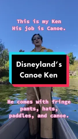 Canoe Ken! His job is just canoe and hes great at it. His arms are bigger so he can paddle his canoe.  #myken #canoeken #disneylandcanoes #imjustken #kenough #BarbieMovie #iamkenough #fyp @Ben Swolo 