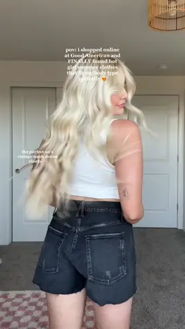 curvy, mid sized, big busted girlies UNITE!!! I love a brand with inclusive sizing 💗💗💗 @Good American #goodamerican #goodamericanjeans #goodamericanshorts #goodamericanhaul #bestshorts #summerfashioninspo #summerstyle #inclusivesizing #inclusivefashion #clothinghaul #tryonhaul #bigchestproblems #bigbustfashion #bigbustfriendly 
