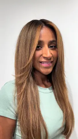 Copper, but make it bronde🧡🪄  Topped with face framing layers✂️ #copper #copperhair #bronde #brondehair #haircut #blowout #butterflyhaircut #flippylayers #redken #k18 #shadeseq #fyp #costamesa #orangecounty 