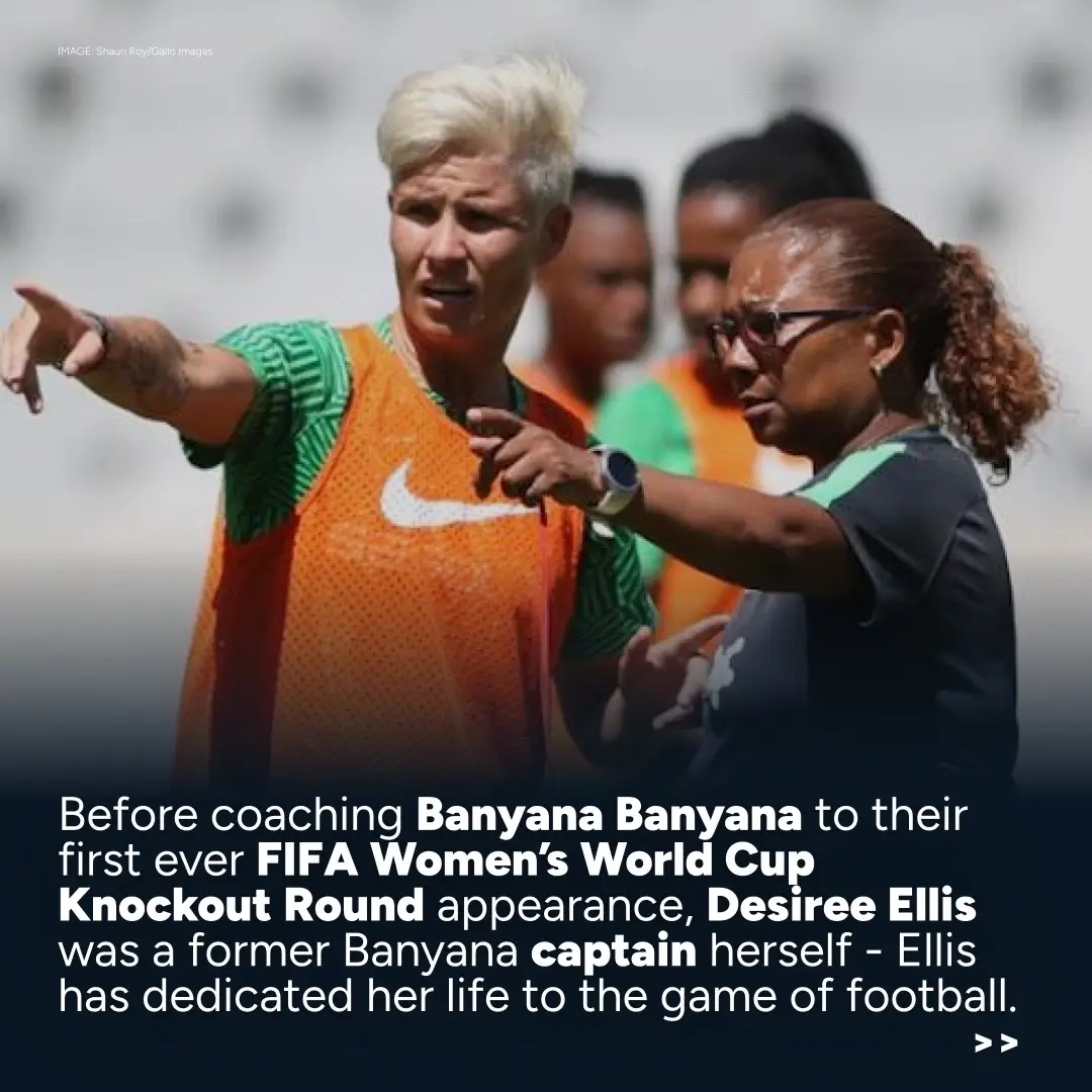 We look at the women behind Banyana Banyana's success, Coach Desiree Ellis and her journey from Banyana legend to history making head coach and African Champion!🏆💚 Watch Banyana play in their first ever World Cup knockout match as they take on the Netherlands LIVE on Variety 4 on Sunday morning! 📺  #HereforHer #BanyanaBanyana 