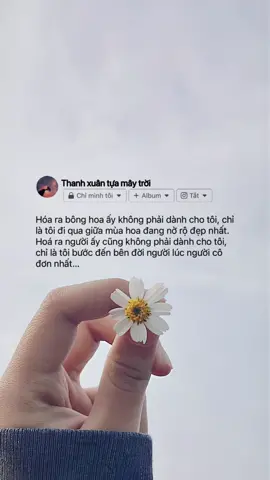 Bông hoa đó không dành cho tôi… #thanhxuantuamaytroi #sttbuontamtrang #story #fyp #xuhuong 