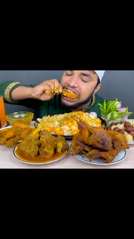 Eating Mutton Curry, Chicken Curry and Quail Fry with Rice #hungry #fodies #viralvideo #eating #mukbangeatingshow 