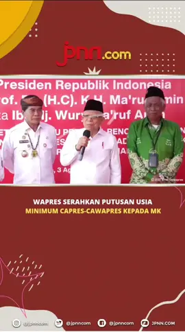Wakil Presiden KH Ma'ruf Amin merespons adanya pengajuan uji materi Undang-Undang Nomor 7 Tahun 2017 tentang Pemilihan Umum (UU Pemilu) tentang batas usia minimal calon presiden dan wakil presiden kepada Mahkamah Konstitusi (MK). #Wapres #MahkamahKonstitusi #CapresCawapres #indonesia #pilpres2024 
