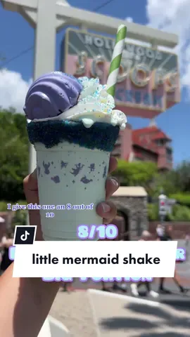 Although the price is a little steep the little mermaid shake is definitely sharing size and so delcious. Plus the shell is a cake! The flavors are more fruity which is perfect for a summer day!  • • #summertreat #disneyfood #disneyfoodreview #thelittlemermaid #thelittlemermaidfood #hollywoodstudios 