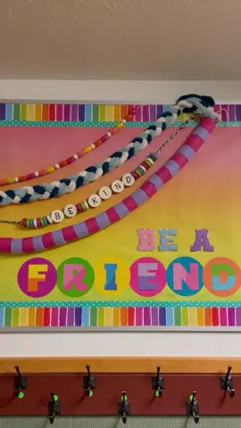 Who loves friendship bracelets??? what about a giant one? Be a friend!!! Scroll back to see all the bulletin boards- or click in the link on my bio for full details. @Hobby Lobby 