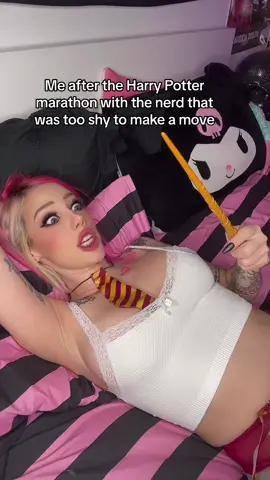 guess the wand will have to do 🪄🫣 #egirl #harrypotter #nerds #funny #tattooedgirl 