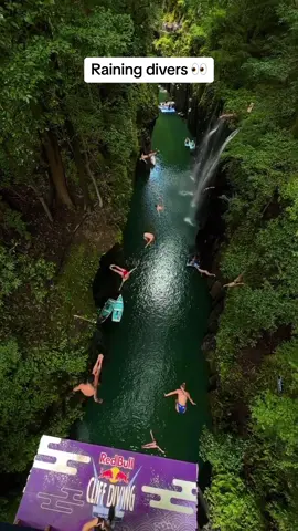 Feeling all the vibes from this cliff jump 😯 #cliffjumping #rainforest #divers (garydiver/IG) 