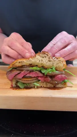 Steak Sandwhich by @gordonramsayofficial  The man does know how to make a good sandwhich 🤤😍 #foryou #steaksandwich #gordonramsay #cooking #goodfood