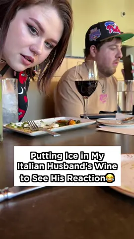 Putting Ice in my Italian Husband’s Wine to See His Reaction Prank 😂🤌 @NickAntonyan @Stanzi 