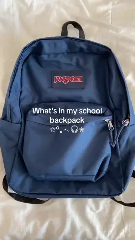 ⋆ ‧📚₊˚ my backpack ! ⋆. 📚 #backtoschool #fypシ #fyp #fupage #cute #aesthetic #backpack #whatsinmybag #haul #jansport #navyblue #schoolaesthetic #aestheticvideos #xyzbca #gilmoregirls #rorygilmore #starshollow #lalala #chiltonrory #fall #school #thatgirl #cleangirlaesthetic #cleangirl #downtowngirl #vanillagirl #hydroflask #schoolsupplies 