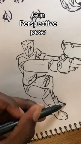 Gun perspective pose  #perspective#pose#art#penart#angles#practice#howto#tutorial