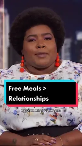 Sometimes the eggplant emoji...just means she's in the mood to eat eggplant. @Dulcé Sloan #TDSThrowback #dailyshow #food #datingapp 
