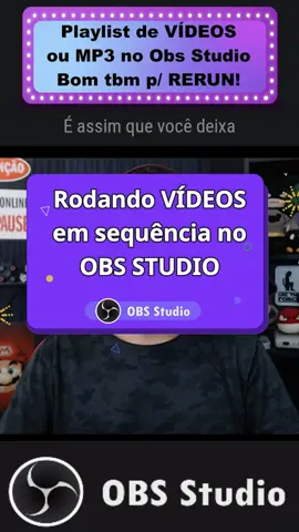 Live infinita? Playlist Obs de Vídeos! Veja como rodar vídeos em SEQUENCIA, em LOOP ou ALEATÓRIAMENTE no seu Obs Studio! Perfeito para RERUN e lives onde precisam rodar vídeos sem parar, como em lives INFINITAS e outros estilos de transmissão ao vivo! #obsstudio #comofazerlive #dicasparalive #dicasparastreamer #dicasparastreamers #stream #live #liveinfinita #streamer #dicasstream