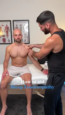 Bicep Tendinopathy 💪🏼 - Pain and tenderness in the tendon of the bicep.  The long head of the bicep is attached to the bone of the shoulder socket and when overused can cause injury. It can be described as deep pain in the anterior part of the shoulder and it tends to be aggravated when flexing the affected shoulder. #massage #massagetherapy #massagetherapist #tendinitis #arm #painreleif 