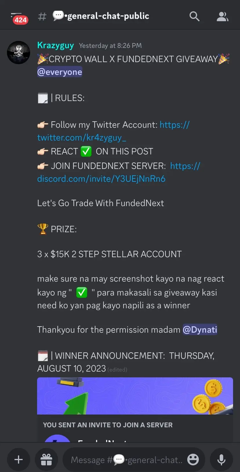 You can join to my giveaway guys just dm me on discord and i’ll send the link. Don’t miss this opportunity! My Discord: Krazyguy#3632 🎉GIVEAWAYS IS VALID UNTIL AUG 10, 2023 THURSDAY🎉 #fypシ #fyp #forextrading #cryptotrading #giveaways 