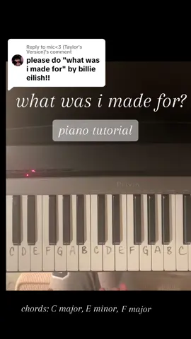 Replying to @mic<3 (Taylor's Version) heres the tutorial!! thanks for the suggestion, this song is so pretty #whatwasimadefor #billieeilish #BarbieMovie #pianotutorial 