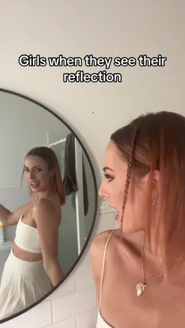 Why she always looking me at tho #girls #funny #mirror #selfie #lipsync 