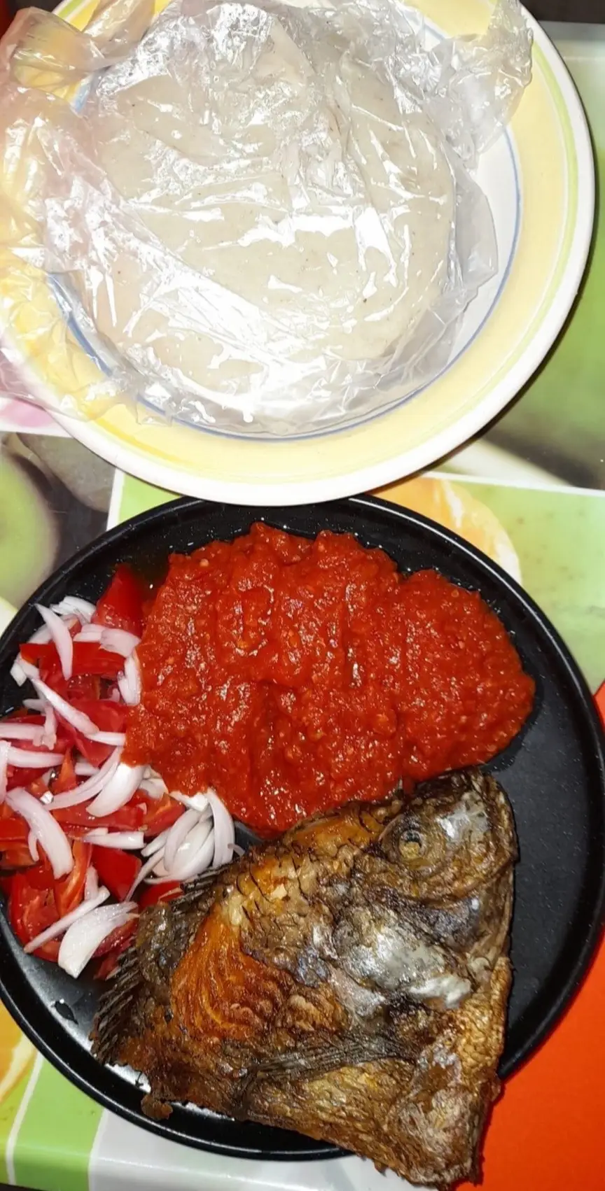 Banku with red pepper 👅👅👌 #craterlakefoods #waakye #fufu #ghanafood #hausakoko #tiktokgh #gob3 #kenkey #kenkeyandfish #deliciousfood 