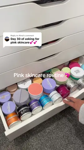 Replying to @Alma pink skincare routine 💖 what routine should i do next? #skincare #skincareroutine #skincareasmr #SelfCare #selfcareasmr 