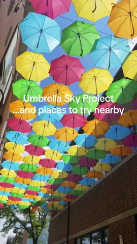Umbrella Sky Project in #elmhurstillinois. While you’re there try these amazing places within walking vicinity. #hellodonuts #matchalatte #coffeelover #elmhurstillinoisfood #chicagoplaces #chicagothings #thingstodoinchicago #brewpointcafe #guacntacos #tacos