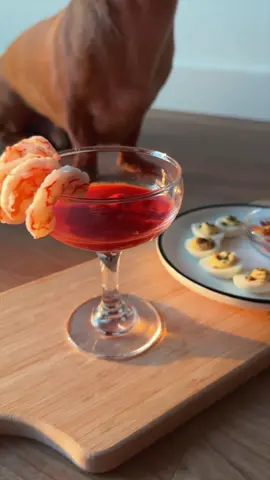 He gets the works ofc. Did you preeoorder our cookbook yet? 💖💖💖 Thanks for all the love. Doggy appetizer plate w/ shrimp cocktail, deviled eggs & sweet potato chips! shrimp cocktail: 🍤shrimp 🦴bone broth 🩷beet 🥕carrot deviled eggs: 🪺quail eggs 🥛yogurt 🐟omega oil 🧠multivitamin powder 🌱kelp powder 🥩dried meat crumbs baked sweet potato chips: 🍠thinly sliced sweet potatoes 🫒olive oil #dogdinner #doglife #dogfood 