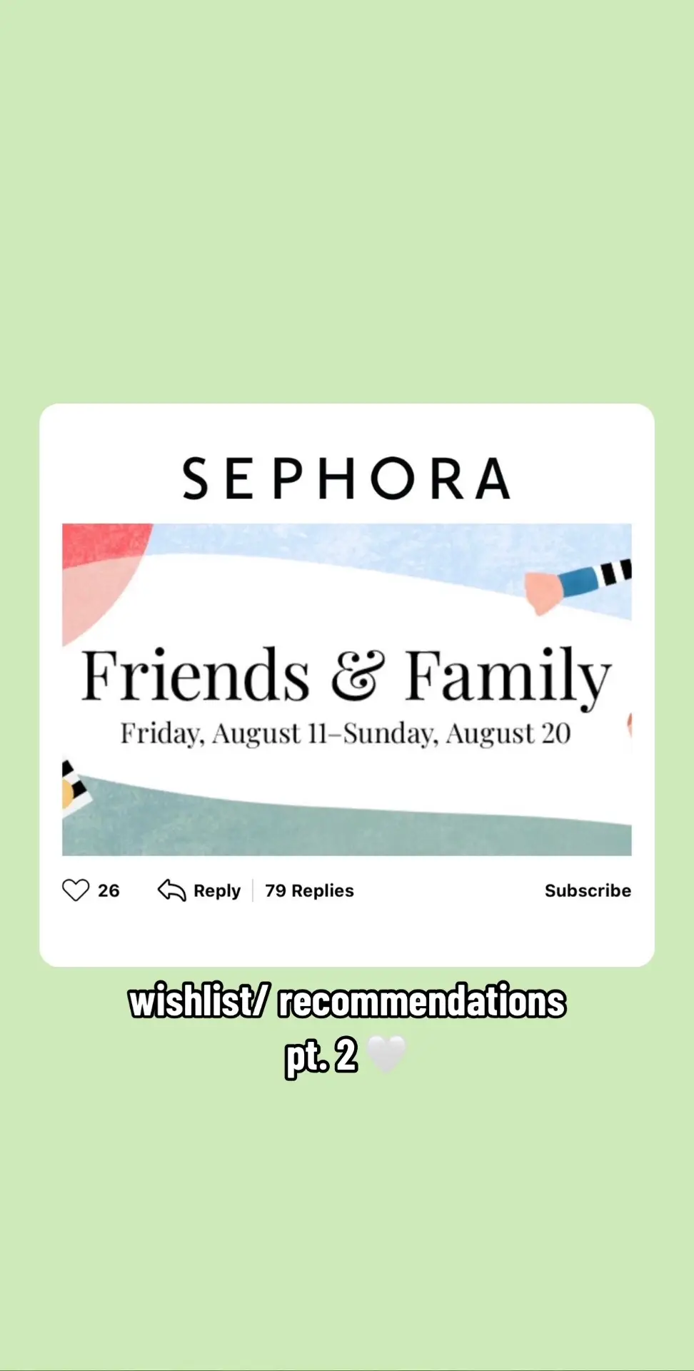 i get sooo excited everytime @sephora has a sale going on! im saving up for the sale coming up this winter, but im gonna have to grab some goodies for this friends & family sale 🩷! what are you putting in your cart? 👀🩷  #perfumetok #perfumetiktok #sephora #sephorasale #sephoramusthaves #sephorafriendsandfamily #fyp #sephoraproducts #theouai #melroseplace #kayali #danessamyricks #danessamyricksbeauty #patrickta #summerfridays #farmacybeauty #soldejaneiro #beijaflorcream #cheriosa68 #phlur #phlurfragrance #phlurfatherfigure #fatherfigure @Phlur @