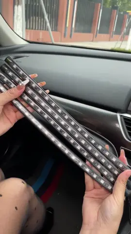 4PCS rgb led strips car interior atmosphere foot lamp door side usb #cars #automobileaccessories #cargoodthing #cleaningtiktok #caratmospherelight 