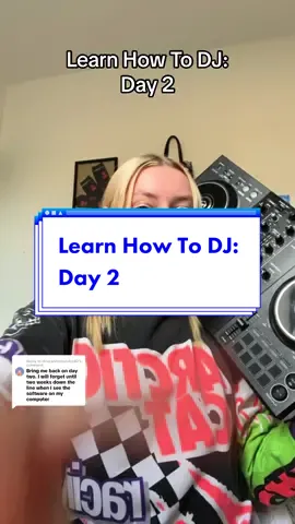 Replying to @deveanhernandez42  Day 2 learning how to dj for beginners! Part of my 30 day series that anyone is welcome to follow along with.  Yesterday you downloaded 2 free softwares, Rekordbox and virtualdj. Today we are just going to open them and set them up! Very easy day, remember it’s still syllabus week in this course ;)  These softwares are very similar, this is where you’ll build your music library. But here’s the key difference: Rekordbox is the industry standard, meaning if you ever want to play at clubs you will most likely use gear compatible with rekordbox. VirtualDJ is similar but in my opinion has a much easier visual layout for beginners.  Today we’re literally just gonna open both apps, it’ll take 5-10 min. The first time you open virtual dj it will say do you wanna connect with the cloud, just skip/cancel. The first time you open Rekordbox it’s gonna make you create an account and ask you annoying questions- just say you’re an at-home dj and you’ll qualify for the free plan, and then skip the question about cloud connecting lol.  Once you have them open it should look similar to how mine do at the end (it’s ok if things look slightly different!) and now you’re ready to build your music library, which we’ll do tomorrow for day 3! #howtodj #beginnerdj #femaledj #dancemusic #techno #djmix 