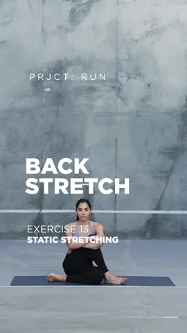 Back stretch Enhance Static Stretching with PRJCT: RUN’s Expert Tips!  Watch full set on our YouTube  #PRJCTRUN #staticstretching #RunningTips #worlderunners #runningcoach #runningcommunity