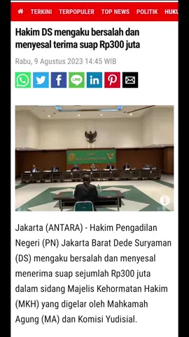 Hakim Pengadilan Negeri (PN) Jakarta Barat, Dede Suryaman dipecat karna terima suap 300jt #hakim #pegadilan #jakartabarat  #dedesuryaman #DS #dipecat #suap #terimasuap #beritatiktok #beritatiktokterbaru #beritatiktokviral 